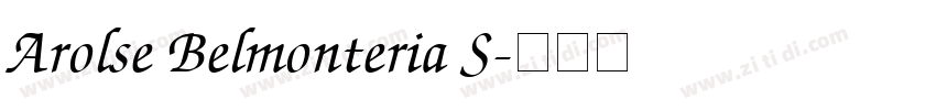 Arolse Belmonteria S字体转换